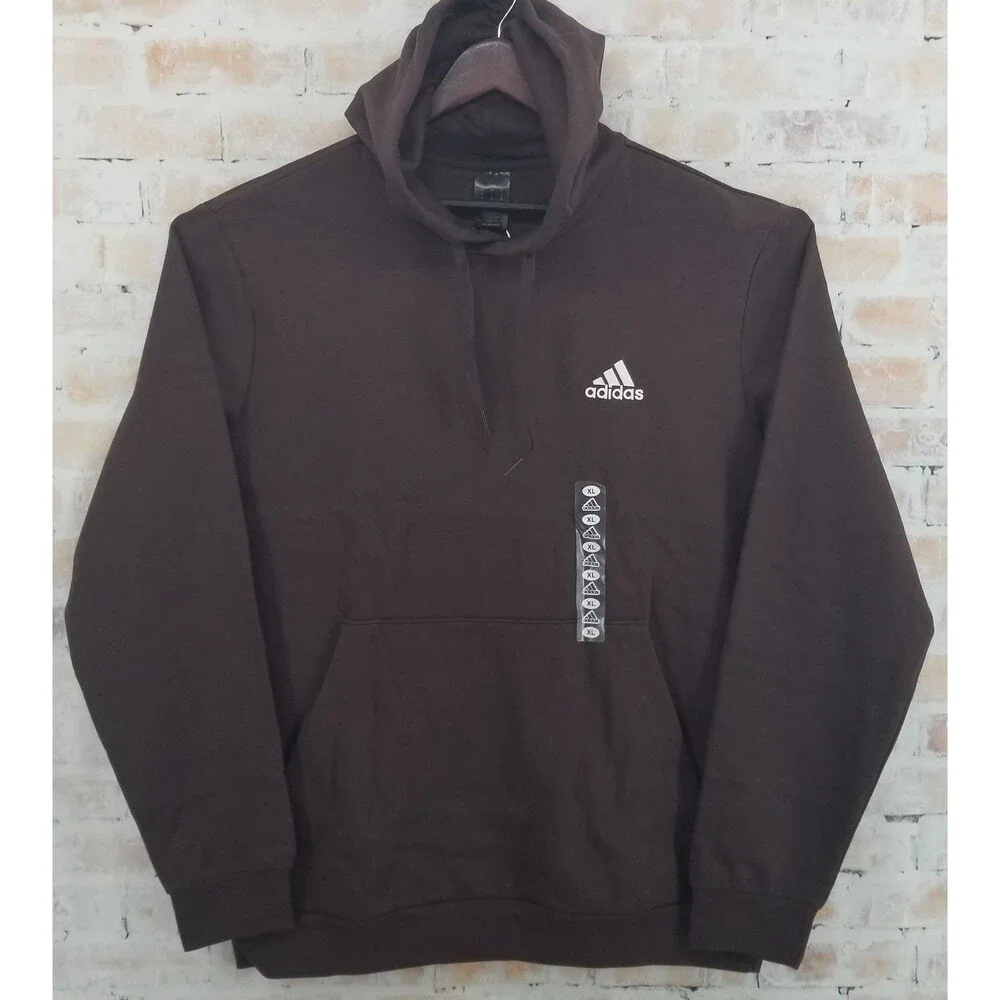NWT Adidas Feel Cozy Sweatshirt Hoodie Men's XL Shadow Brown Relaxed Fit Comfort